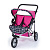 Прогулочная коляска для двух кукол, розовая